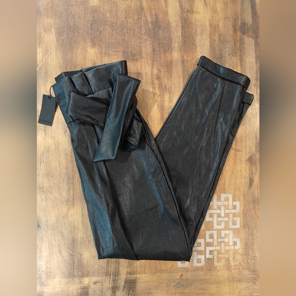 ❗NWT Ona by Yoon Chung Vegan Leather Paper bag Pant - Picture 2 of 7